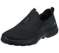 Skechers Women's GO Walk 6-Glimmering Sneaker, Black, 10