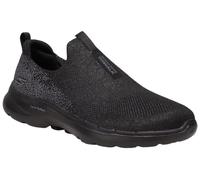 Skechers Women's GO Walk 6-Glimmering Sneaker, Black, 8