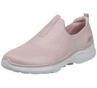 Skechers Women's GO Walk 6 Glimmering Sneaker, Lt Pink Textile/Trim, 2 UK