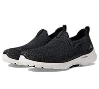 Skechers Women's Go Walk 6-Stunning Views Sneaker, Black Grey, 8 UK
