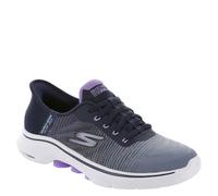 Skechers Women's Go Walk 7 Adel Sneaker, Navy Textile/Multi Trim, 6.5 UK