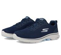 Skechers Women's Go Walk 7 Clear Path Sneaker, Navy Textile/Light Blue Trim, 3 UK