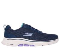 Skechers Women's GO WALK 7 - Kaylor Sneaker in Navy Blue/Purple, Size 5 | Textile/Synthetic, Vegan, Machine Washable