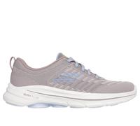 Skechers Women's GO WALK 8 - Britt Sneaker in Taupe/Blue, Size 5 | Textile/Synthetic, Vegan, Machine Washable