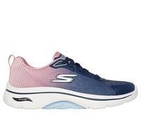 Skechers Women's Go Walk Arch Fit 2.0 Meredith Sneaker, Navy Textile/Pink Trim, 4.5 UK