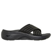 Skechers Women's GO WALK Arch Fit 2.0 Sandal - Arlene Sandals in Black, Size 3 | Textile/Synthetic, Vegan