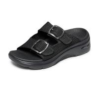 Skechers Women's Go Walk Arch Fit 2.0 Sandal-Chloe Slide, Black/White, 3 UK