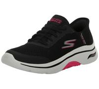 Skechers Women's Go Walk Arch Fit 2.0 Valencia Hands Free Slip-ins Sneaker, Black/Hot Pink, 10