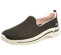 Skechers Women's Go Walk Arch Fit Grateful Sneaker, Black Textile Pink Trim, 7 UK