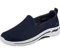 Skechers Women's Go Walk Arch Fit-Grateful Sneaker, Navy and White, 4.5 UK