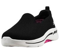 Skechers Women's Go Walk Arch Fit-Grateful Sneakers Black/Hot Pink 9