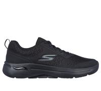 Skechers Women's GO WALK Arch Fit - Uptown Summer Sneaker in Black, Size 2 | Textile/Synthetic, Vegan, Machine Washable