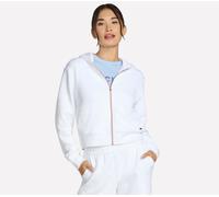 Skechers Women's GO WALK Everywhere Diamond Full Zip Jacket in White, Size XL | Polyester