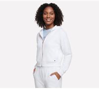 Skechers Women's GO WALK Everywhere Diamond Full Zip Jacket in White, Size XS | Polyester