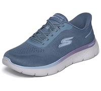Skechers Women's Go Walk Flex Azriel Hands Free Slip-ins, Blue, 10 Wide | Hands Free Slip-Ins, Air-Cooled Memory Foam Insole, Ultra Go Cushioning, Flex Pillars, Bungee Laces, Vegan