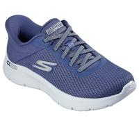 Skechers Women's Go Walk Flex Carla Slip-On Sneakers, Blue Textile/Green Trim, 5 UK