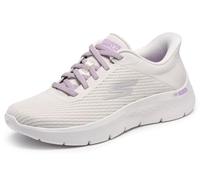 Skechers Women's Go Walk Flex Carla Sneaker, Off White Textile/Purple Trim, 7.5 UK