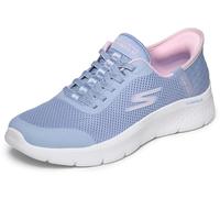 Skechers Women's Go Walk Flex Grand Entry Slip-On Sneakers, Periwinkle Textile/Pink Trim, 9 UK