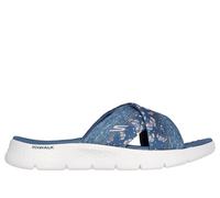 Skechers Women's GO WALK Flex Sandal - Butterfly Bliss Sandals in Navy Blue, Size 4 | Textile, Vegan, Machine Washable