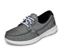 Skechers Women's Go Walk Lite-15433 Boat Shoe,Black/White,2.5 UK(35.5 EU)