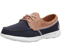 Skechers Women's Go Walk Lite Coral Boat Shoes, Navy Textile/ White Trim, 2 UK