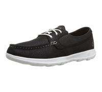 Skechers Performance Women's GO Walk Lite-Eclipse Boat Shoe,Black/White,8.5 M US