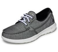 Skechers Women's Go Walk Lite-Isla Boat Shoe, Black/White, 3.5 UK