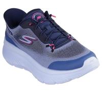 Skechers Women's Go Walk Max Cushioning Hyper Burst Nikita Slip-On Sneakers, Navy Textile/Pink Trim, 7 UK