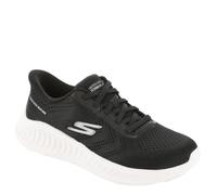 Skechers Women's Go Walk Now Khloe Sneaker, Black Textile/White Trim, 6 UK