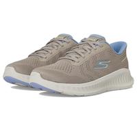 Skechers Women's Go Walk Now Khloe Sneaker, Taupe Textile/Light Blue Trim, 4 UK