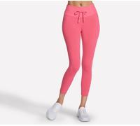 Skechers Women's GO WALK Rib Mix High Waisted 7/8 Legging in Taupe/Coral, Size Large | Nylon/Spandex