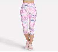 Skechers Women's GO WALK Seascape Floral Capri in Coral, Size XL | Nylon/Spandex
