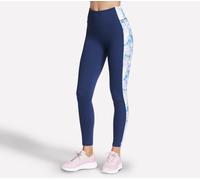 Skechers Women's GO WALK Seascape Floral Full Length High-Waisted Legging in Purple/Turquoise, Size Small | Nylon/Spandex