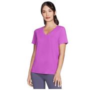 Skechers Womens Godri Serene Vneck Top T-Shirt, Violet Rays-Match Swatch, XL UK
