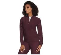 Skechers Women's Goluxe Rib 1/4 Zip Sweater, Fig, XL