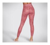 (Pink, L) Skechers Performance Go Sculpt HW Leopard Legging Polyester Women's Pink Sports Leggings