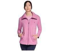 Skechers Women's GO SNUGGLE Tunic Full Zip Jacket in Rose, Size Medium | Polyester/Cotton/Spandex