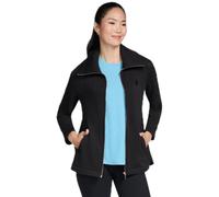 Skechers Women's GO SNUGGLE Tunic Full Zip Jacket in Black, Size Medium | Polyester/Cotton/Spandex