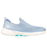 Skechers Women's GoWalk 6 - Glimmering Slip-On Shoes in Blue/Turquoise | Textile/Synthetic, Vegan, Machine Washable