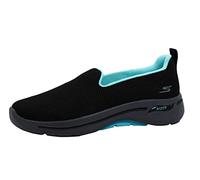 Skechers Women's Gowalk Arch Fit- Grateful Walking Shoes Black/Aqua 10 M US