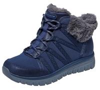 Skechers Womens Graceful Cozy Strolls Ankle Boot, Navy Nylon Webbing Faux Fur, 3.5 UK