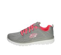 Skechers Women's Graceful Get Connected Sneaker, Gray Mesh Coral Trim, 4 UK
