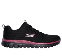 Skechers Women's Graceful - Get Connected Sneaker in Black/Mauve, Size 4.5 | Textile/Synthetic, Vegan, Machine Washable