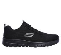 Skechers Women's Graceful - Get Connected Sneaker in Black, Size 7 Wide | Textile/Synthetic, Vegan, Machine Washable