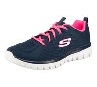 Skechers, Women's, Graceful, Get, Connected, Sneaker, Navy, Mesh, Hot, Pink, Trim, UK