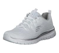 Skechers Women's Graceful Get Connected Sneaker, White Silver, 3 UK