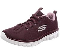 Skechers Women's Graceful Get Connected Sneaker, Wine Mesh/Lavender Trim, 7 UK