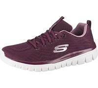 Skechers Women's Graceful Get Connected Sneakers, Wine Mesh/Lavender Trim, 3 UK