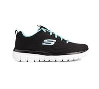 Skechers Women's Graceful Get Connected Sneaker, Black Mesh Turquoise Trim, 5 UK