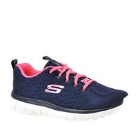 Skechers Women's Graceful Get Connected Trainers, Navy Hot Pink, 8 UK